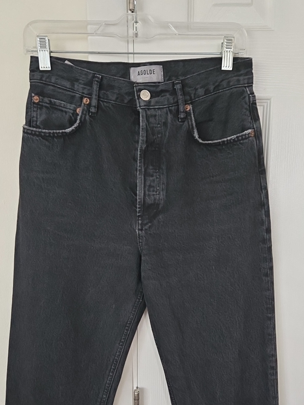 AGOLDE 90’s Pinch Waist High Rise Straight Jeans Hitch Organic Cotton Button Fly - Picture 3 of 12